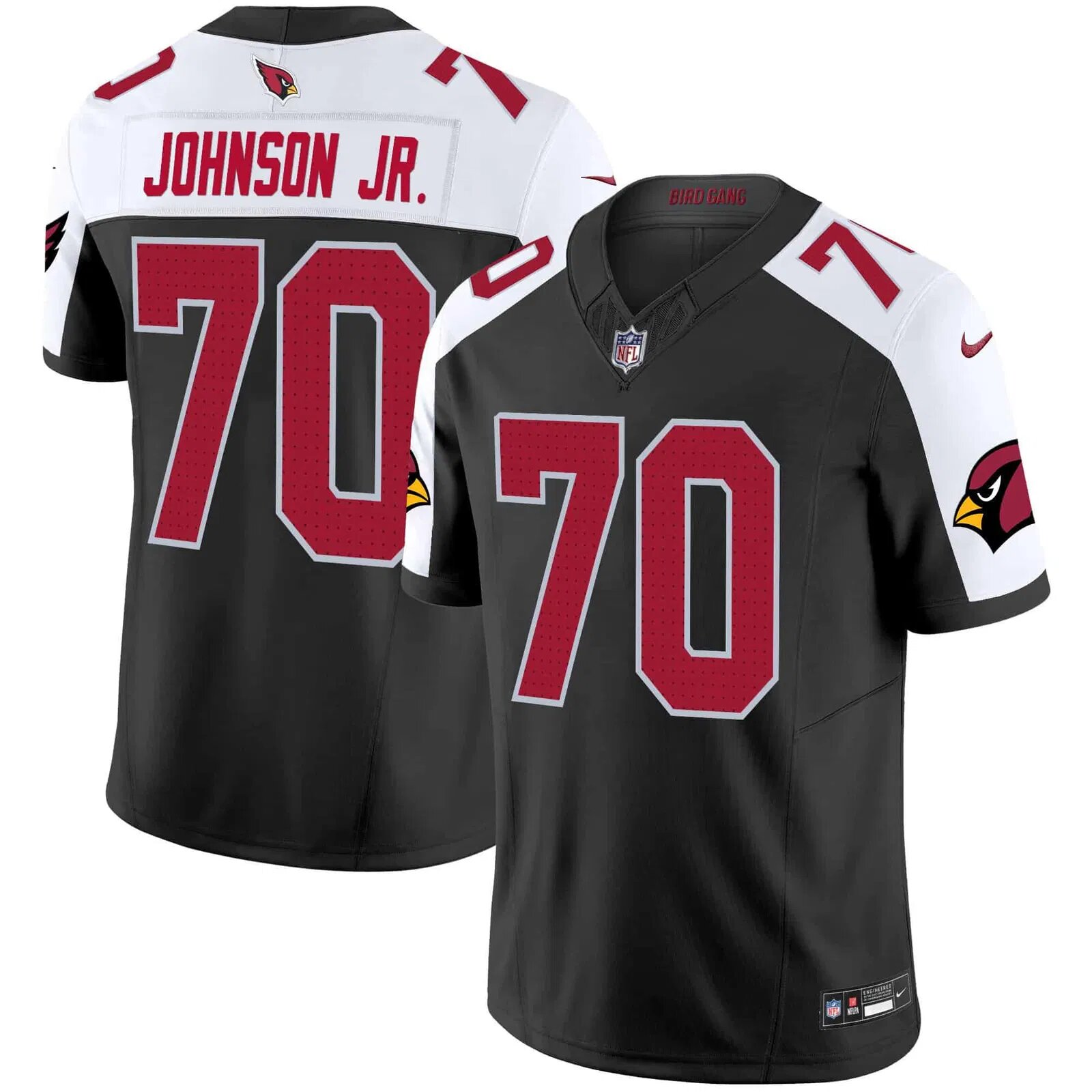 Men Arizona Cardinals #70 Johnson jr Black Nike 2024 Vapor Limited NFL Jersey->youth nfl jersey->Youth Jersey